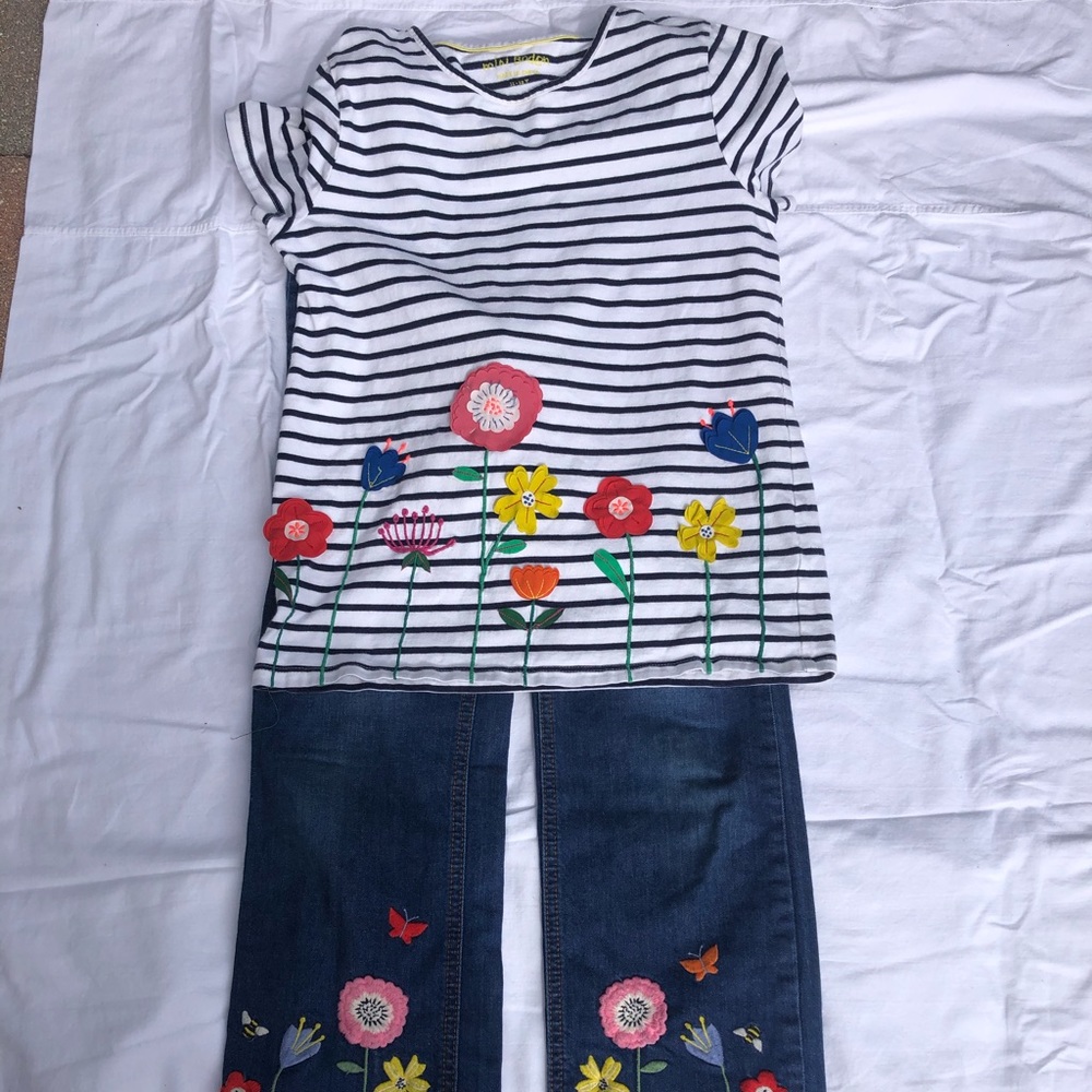 Mini Boden set pants shirt